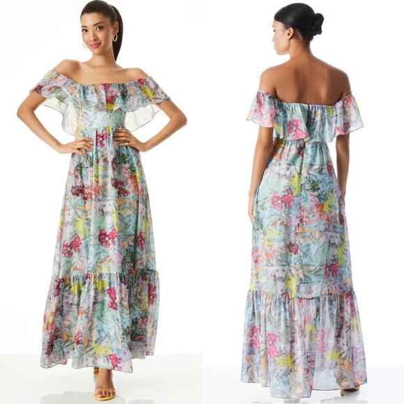 NWT Alice + Olivia Tempie Dress Lola's Dream Silk Wedding Guest Formal Size 8 - Picture 14 of 16